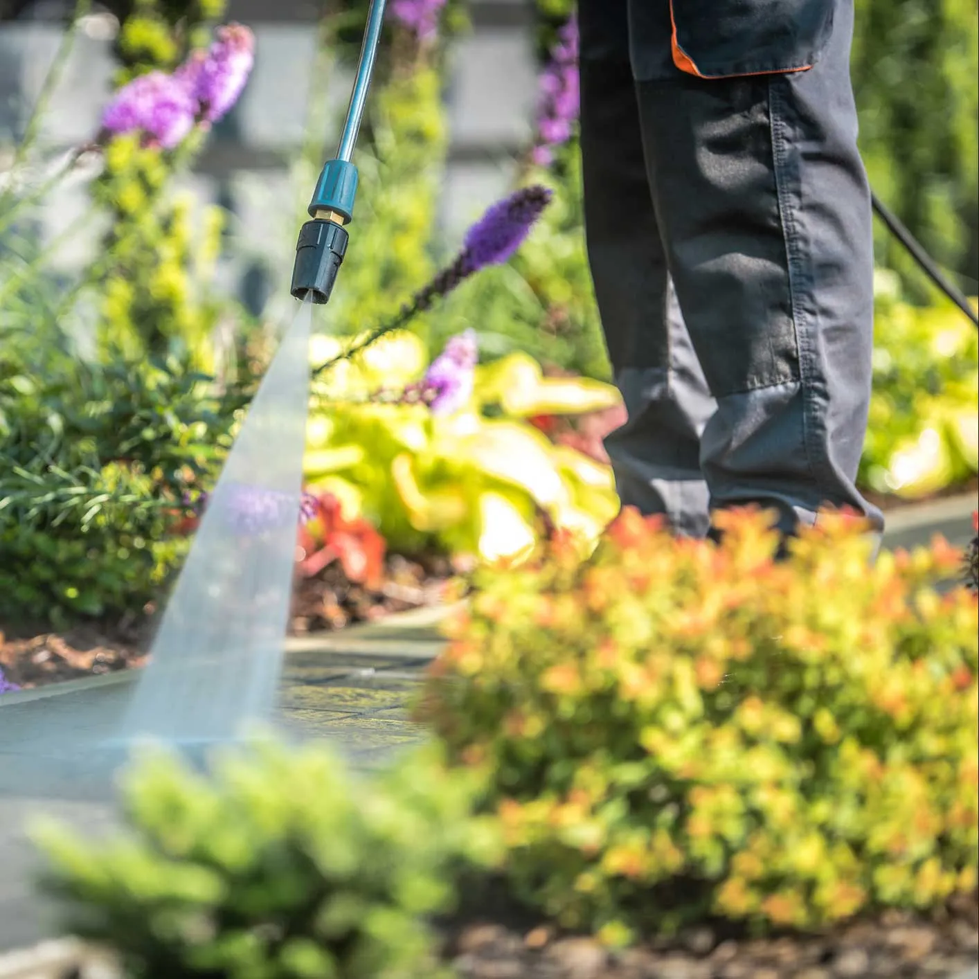 Power washing Footpath in Downpatrick